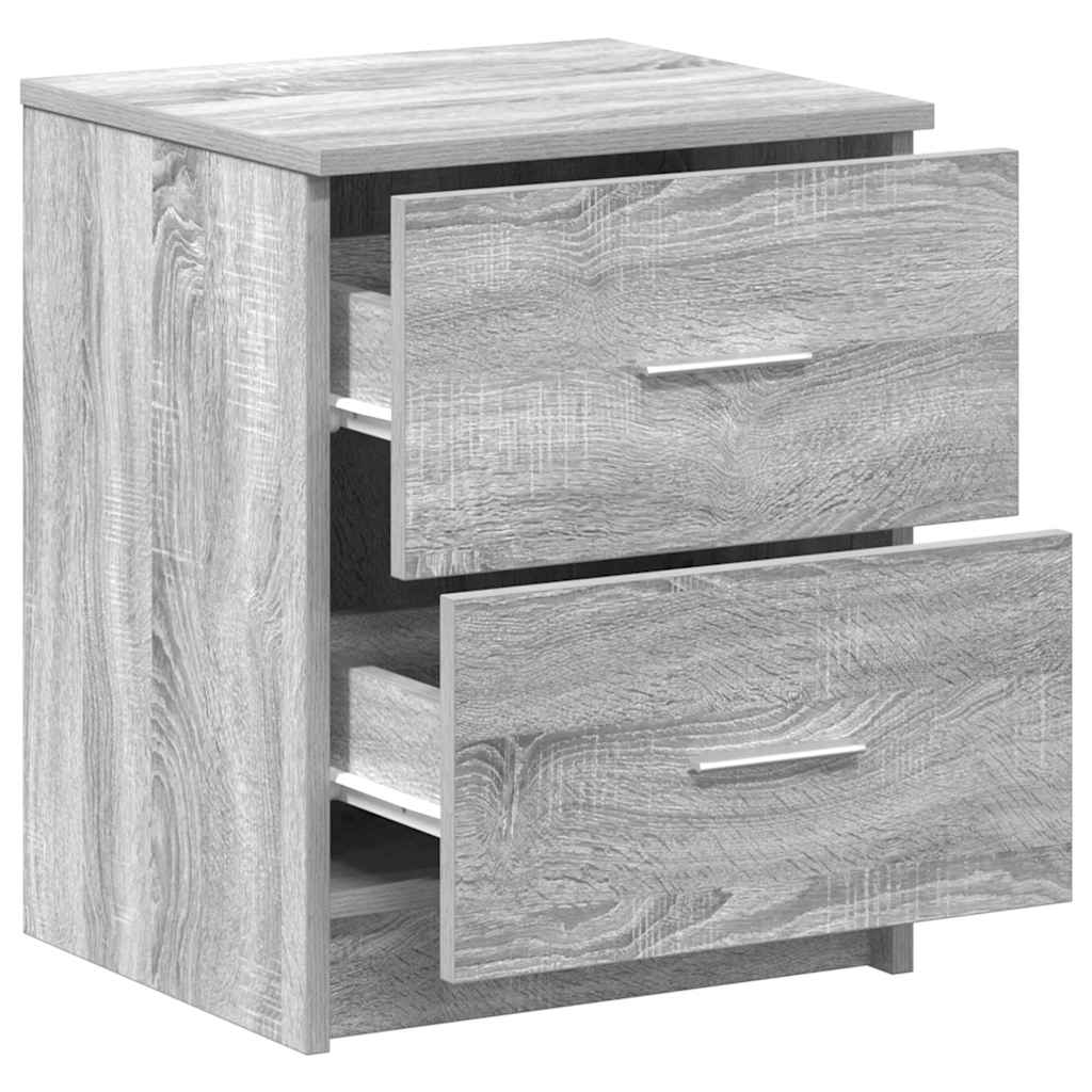 vidaXL Bedside Cabinet with 2 Drawers Grey Sonoma 40x36x50 cm 5