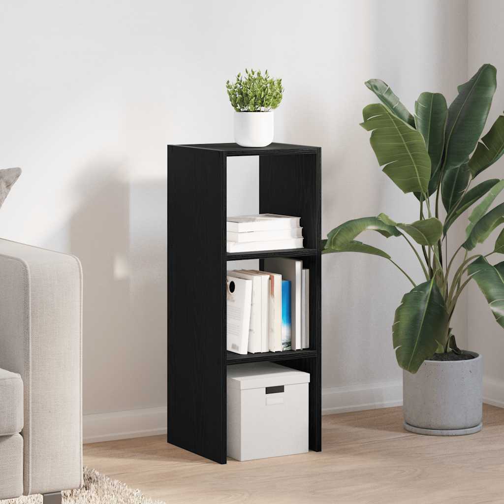 vidaXL Bookcase Stackable Black Oak 30x30x80 cm Engineered Wood 3