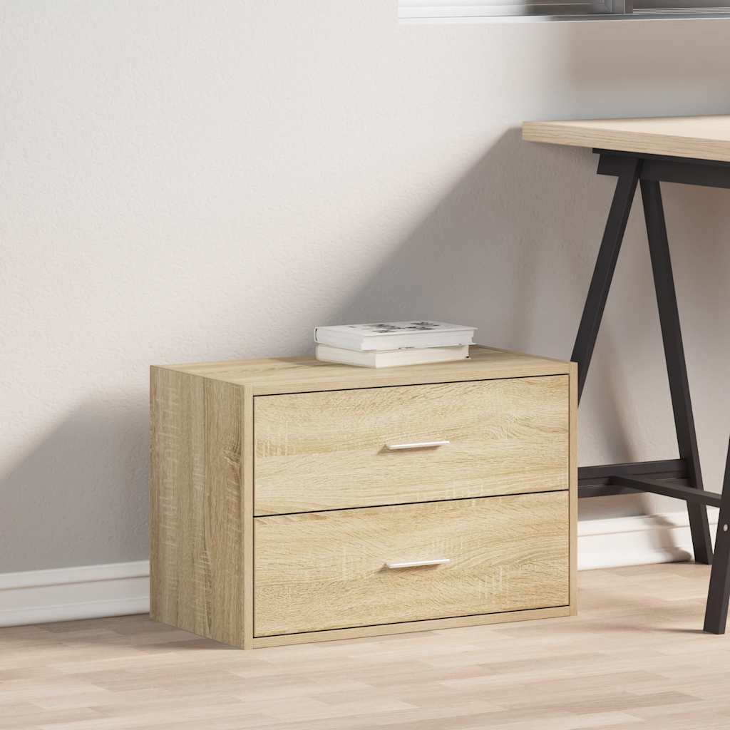 vidaXL Cabinet with 2 Drawers Sonoma Oak 60x31x40 cm Engineered Wood 3