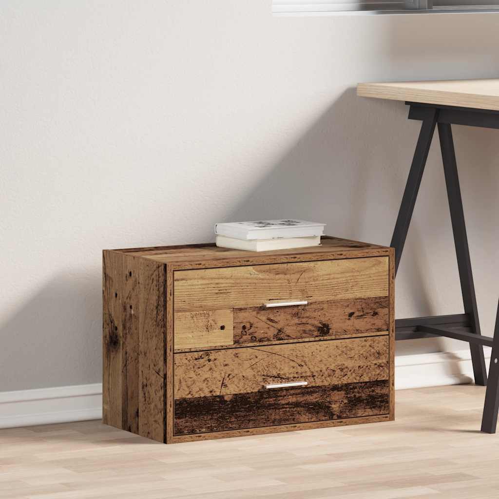 vidaXL Cabinet with 2 Drawers Old Wood 60x31x40 cm Engineered Wood 3