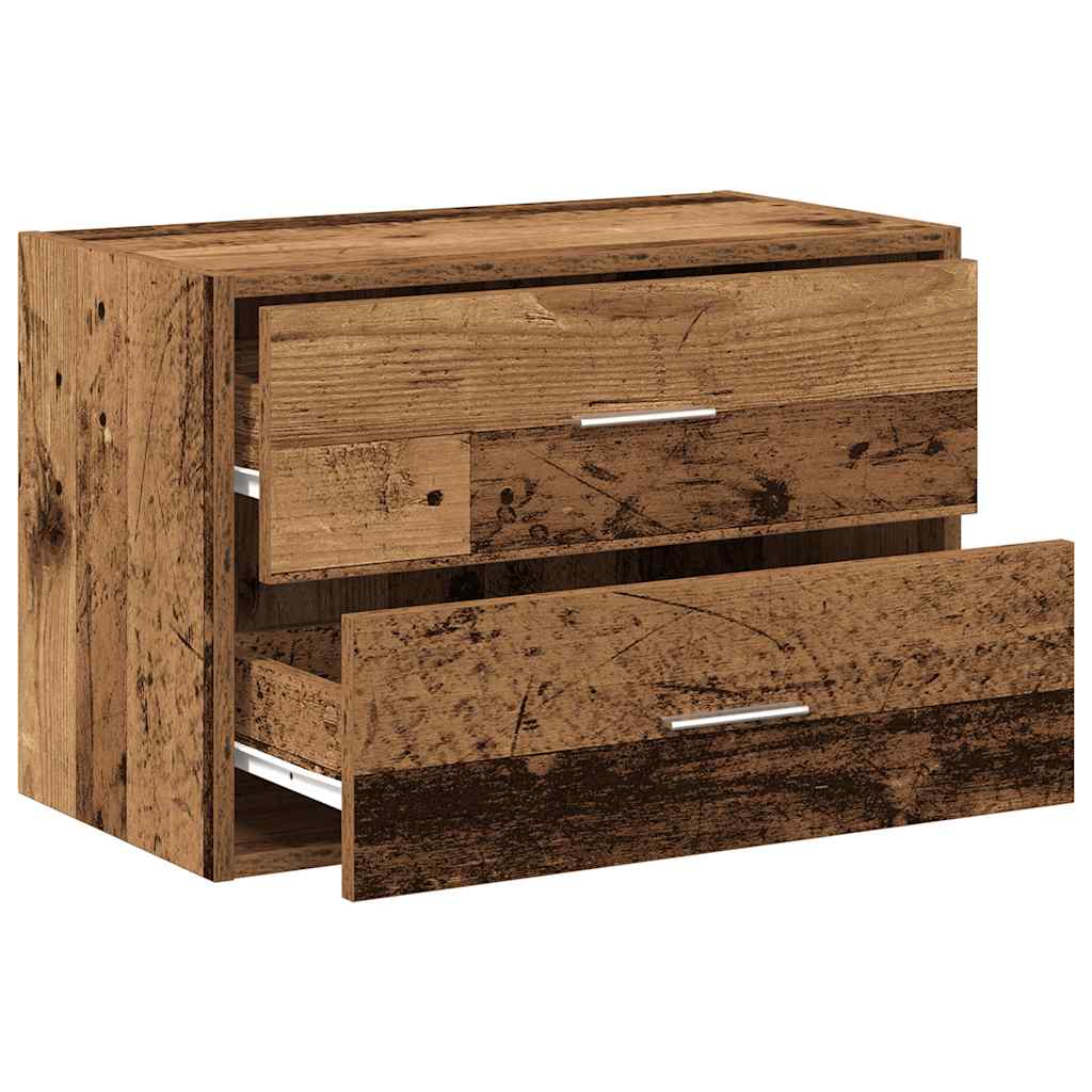 vidaXL Cabinet with 2 Drawers Old Wood 60x31x40 cm Engineered Wood 5