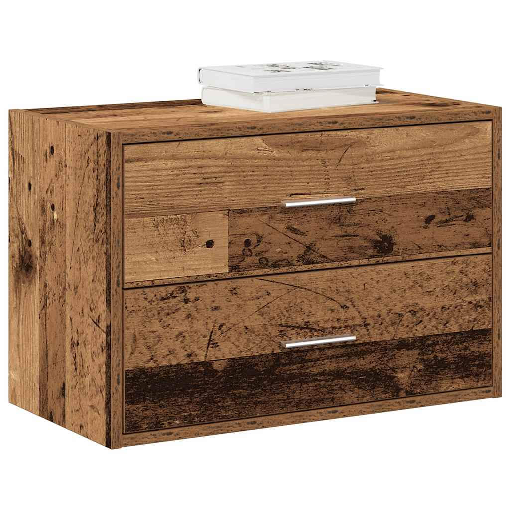 vidaXL Cabinet with 2 Drawers Old Wood 60x31x40 cm Engineered Wood 1