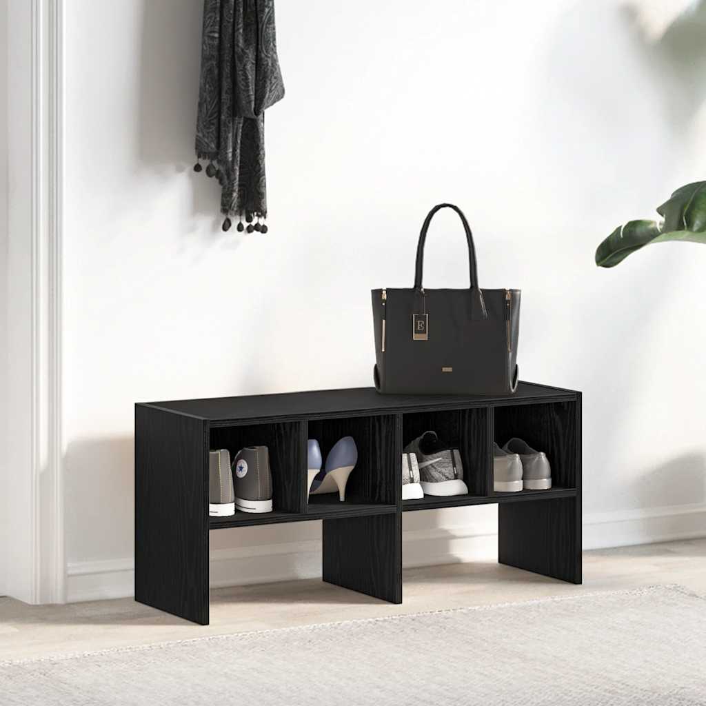 vidaXL Shoe Rack Stackable Black Oak 89.5x30x40 cm 3