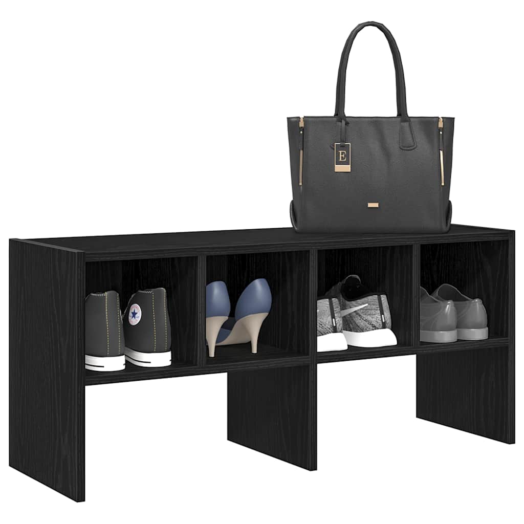 vidaXL Shoe Rack Stackable Black Oak 89.5x30x40 cm 1