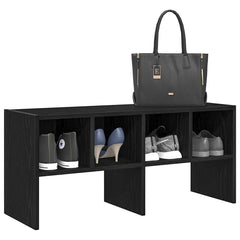 vidaXL Shoe Rack Stackable Black Oak 89.5x30x40 cm 1
