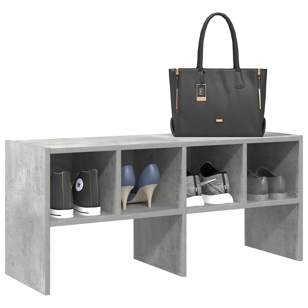 vidaXL Shoe Rack Stackable Concrete Grey 89.5x30x40 cm 1