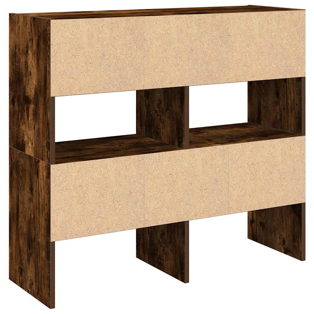 vidaXL Shoe Racks 2 pcs Stackable Smoked Oak 89.5x30x40 cm 6
