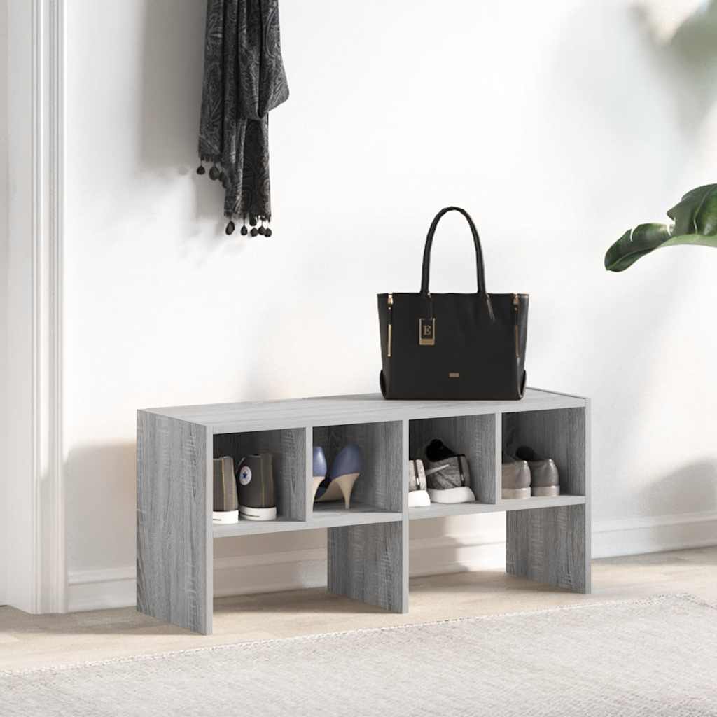 vidaXL Shoe Rack Stackable Grey Sonoma 89.5x30x40 cm 3