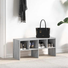 vidaXL Shoe Rack Stackable Grey Sonoma 89.5x30x40 cm 3