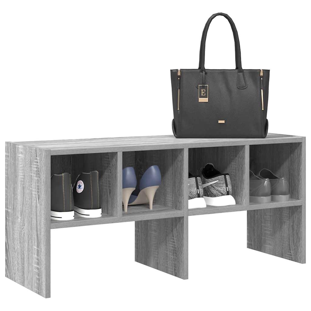 vidaXL Shoe Rack Stackable Grey Sonoma 89.5x30x40 cm 1