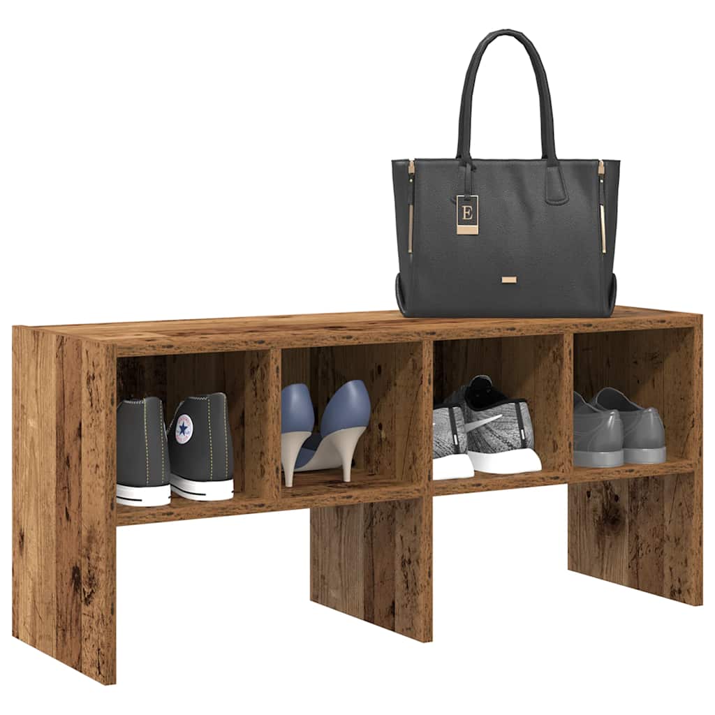 vidaXL Shoe Rack Stackable Old Wood 89.5x30x40 cm 1