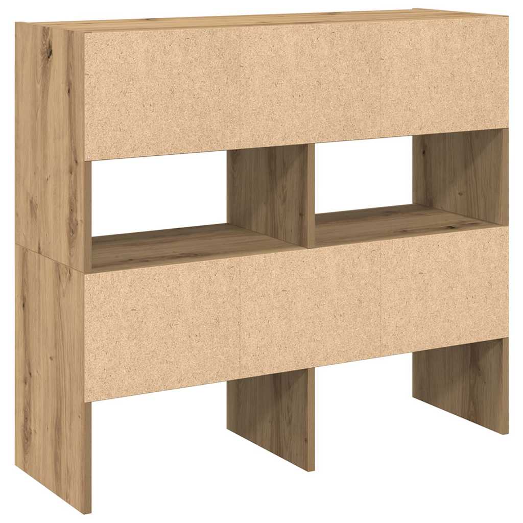 vidaXL Shoe Racks 2 pcs Stackable Artisan Oak 89.5x30x40 cm 6