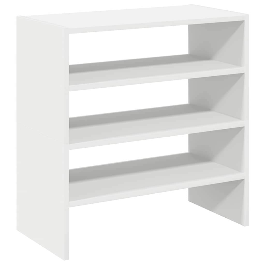 vidaXL Shoe Racks 2 pcs Stackable White 60x30x30.5 cm 2