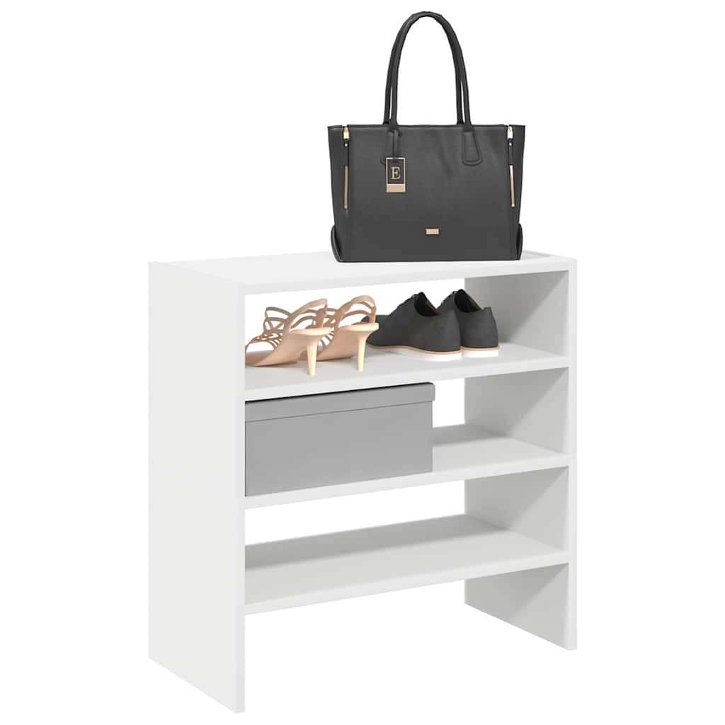 vidaXL Shoe Racks 2 pcs Stackable White 60x30x30.5 cm 1
