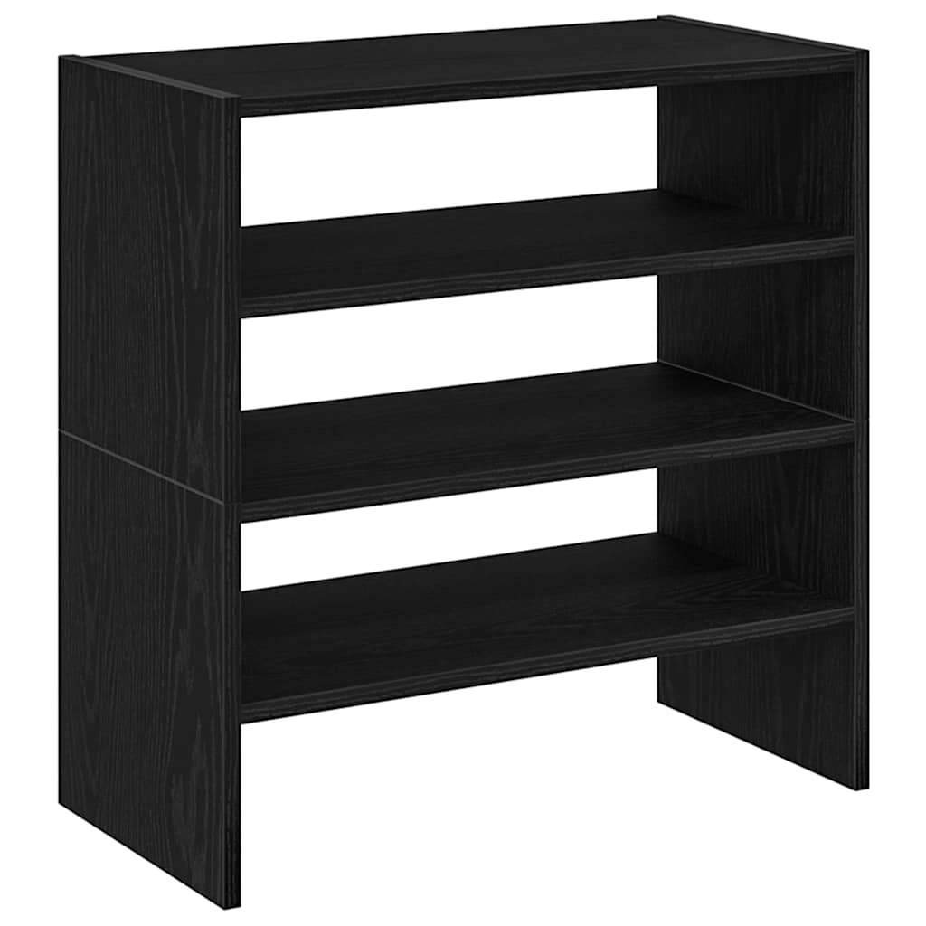 vidaXL Shoe Racks 2 pcs Stackable Black Oak 60x30x30.5 cm 2