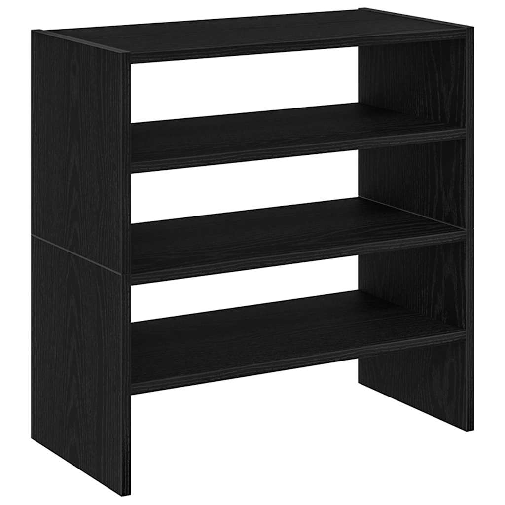 vidaXL Shoe Racks 2 pcs Stackable Black Oak 60x30x30.5 cm 6