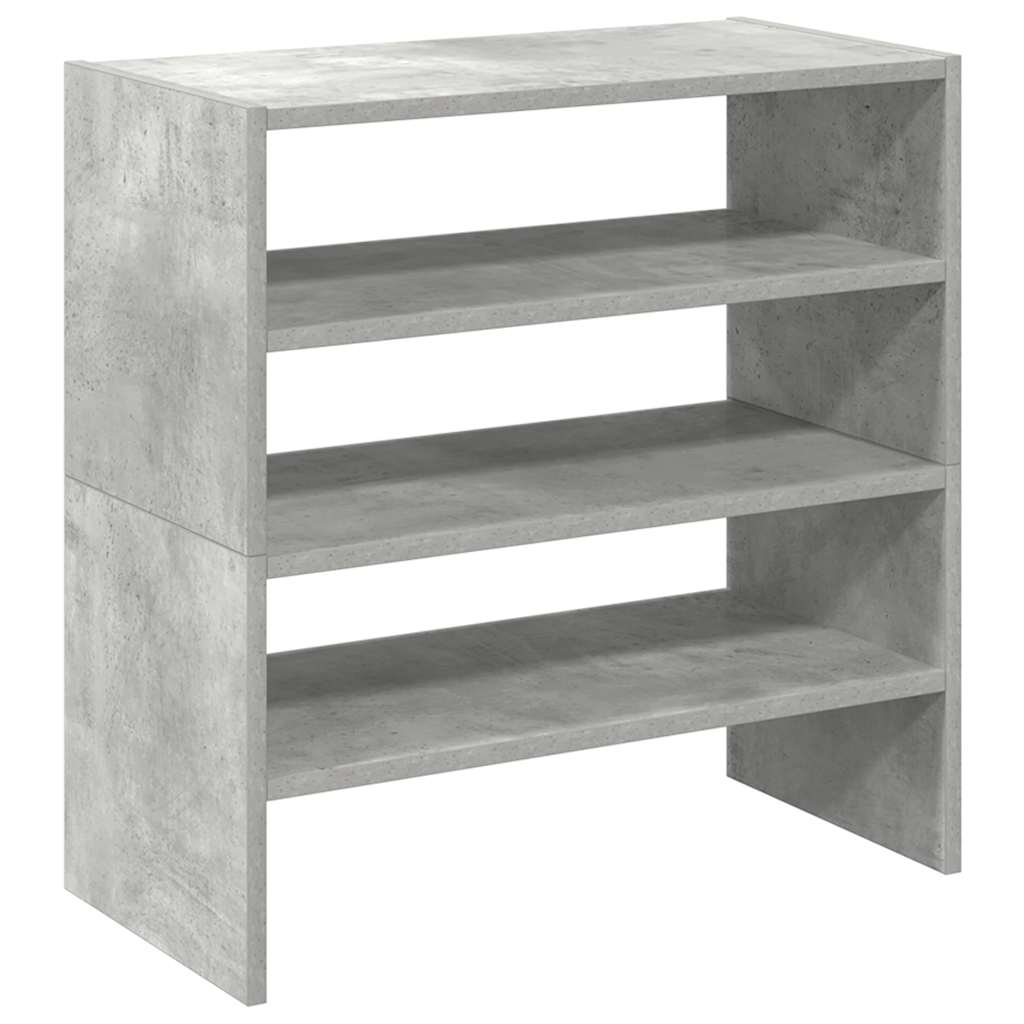 vidaXL Shoe Racks 2 pcs Stackable Concrete Grey 60x30x30.5 cm 2