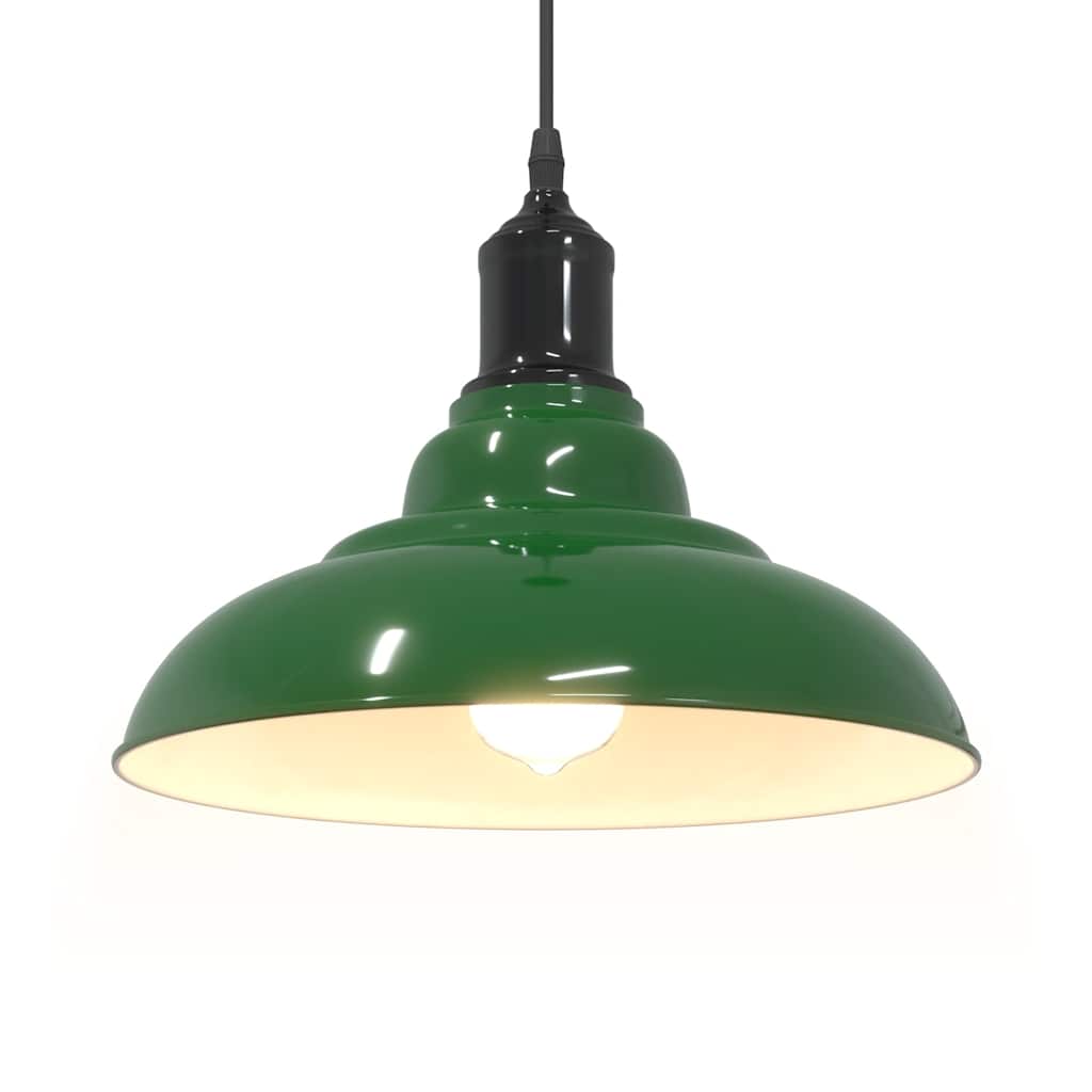 vidaXL Pendant Lamp Height Adjustable E27 Gloss Green Ø 31 cm Metal 5