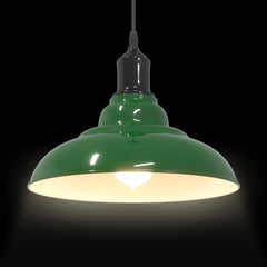 vidaXL Pendant Lamp Height Adjustable E27 Gloss Green Ø 31 cm Metal 6