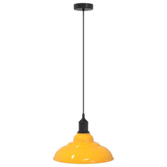 vidaXL Pendant Lamp Height Adjustable E27 Gloss Yellow Ø 31 cm Metal 2