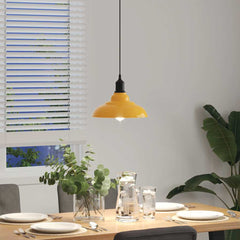 vidaXL Pendant Lamp Height Adjustable E27 Gloss Yellow Ø 31 cm Metal 4