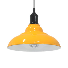 vidaXL Pendant Lamp Height Adjustable E27 Gloss Yellow Ø 31 cm Metal 1