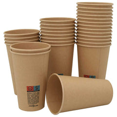 Paper Coffee Cups 1000 pcs 4oz Brown 400 ml