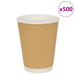vidaXL Paper Coffee Cups 500 pcs 12oz 300ml Brown 1