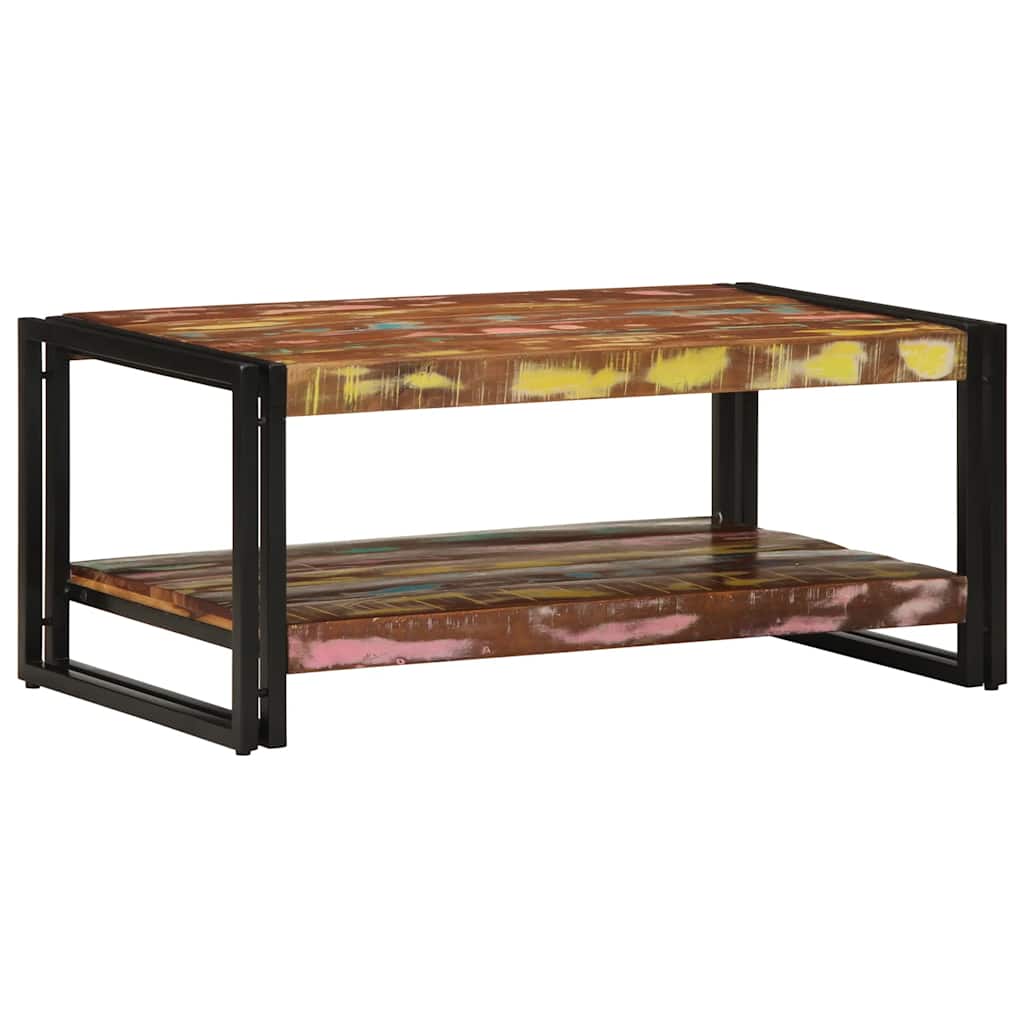 Coffee Table 90x50x38 cm Solid Wood Acacia with Shelf 100 cm