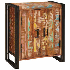 vidaXL Bedside Cabinet Multicolour Solid reclaimed wood 3
