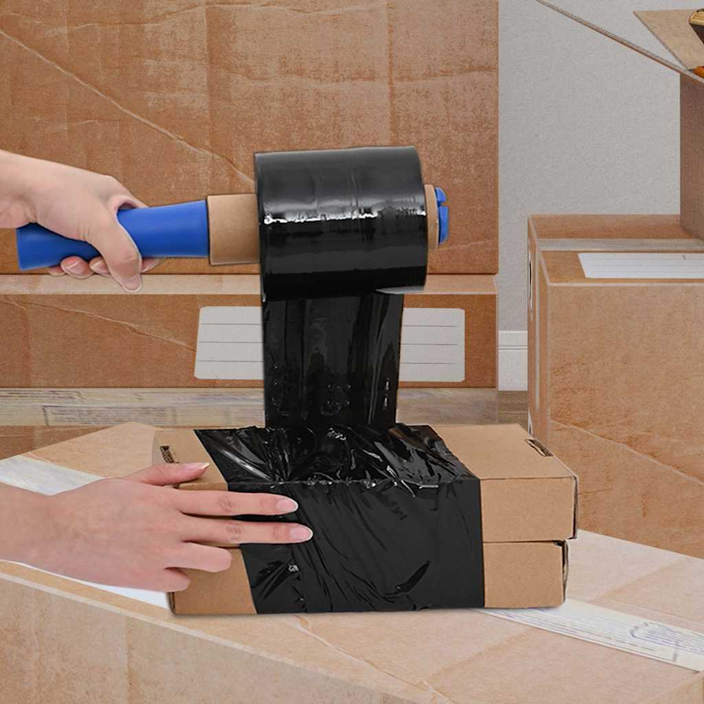 vidaXL Stretch Films 50 pcs Black 23 µm 10 cm x 150 m 3
