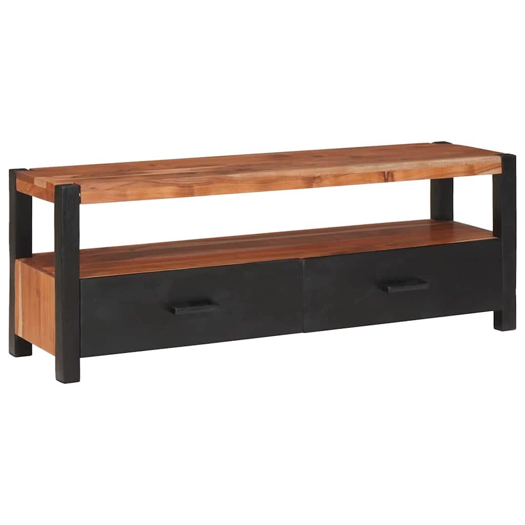 vidaXL Media Cabinet Brown 110 x 30 x 40 cm Solid Acacia Wood 3