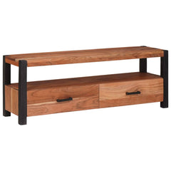 vidaXL TV Cabinet with Drawer Brown 110 x 30 x 40 cm Solid acacia wood 2