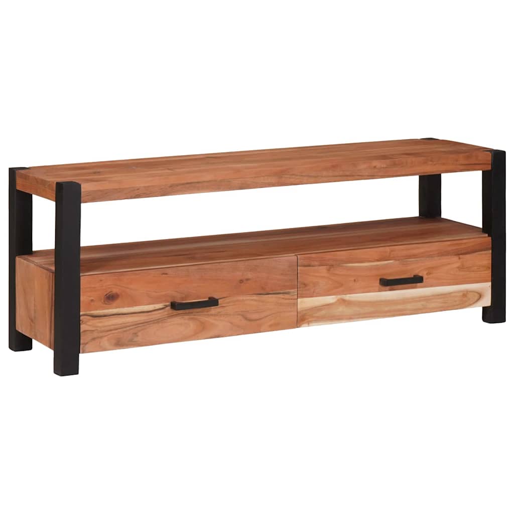 vidaXL TV Cabinet with Drawer Brown 110 x 30 x 40 cm Solid acacia wood 3