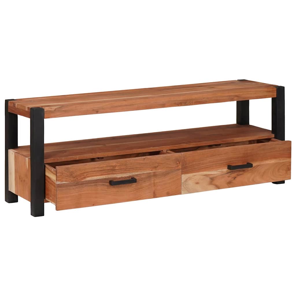vidaXL TV Cabinet with Drawer Brown 110 x 30 x 40 cm Solid acacia wood 4