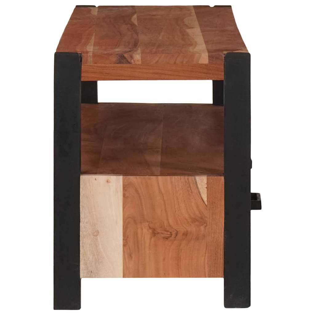 vidaXL TV Cabinet with Drawer Brown 110 x 30 x 40 cm Solid acacia wood 6