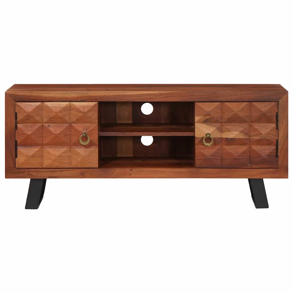 vidaXL TV Cabinet Honey brown 112 x 30 x 48 cm Solid acacia wood 5