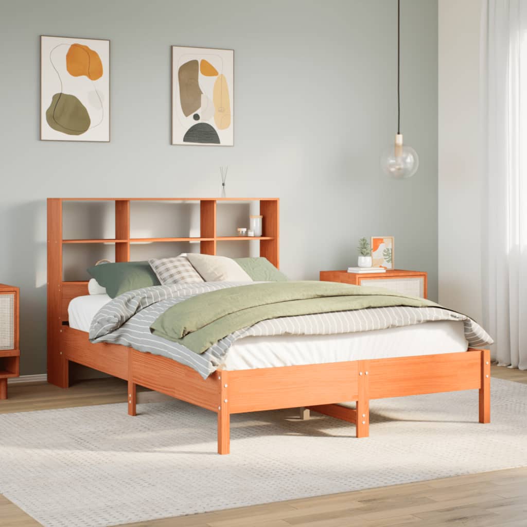 Bookcase Bed without Mattress Wax brown 150 cm 200 cm