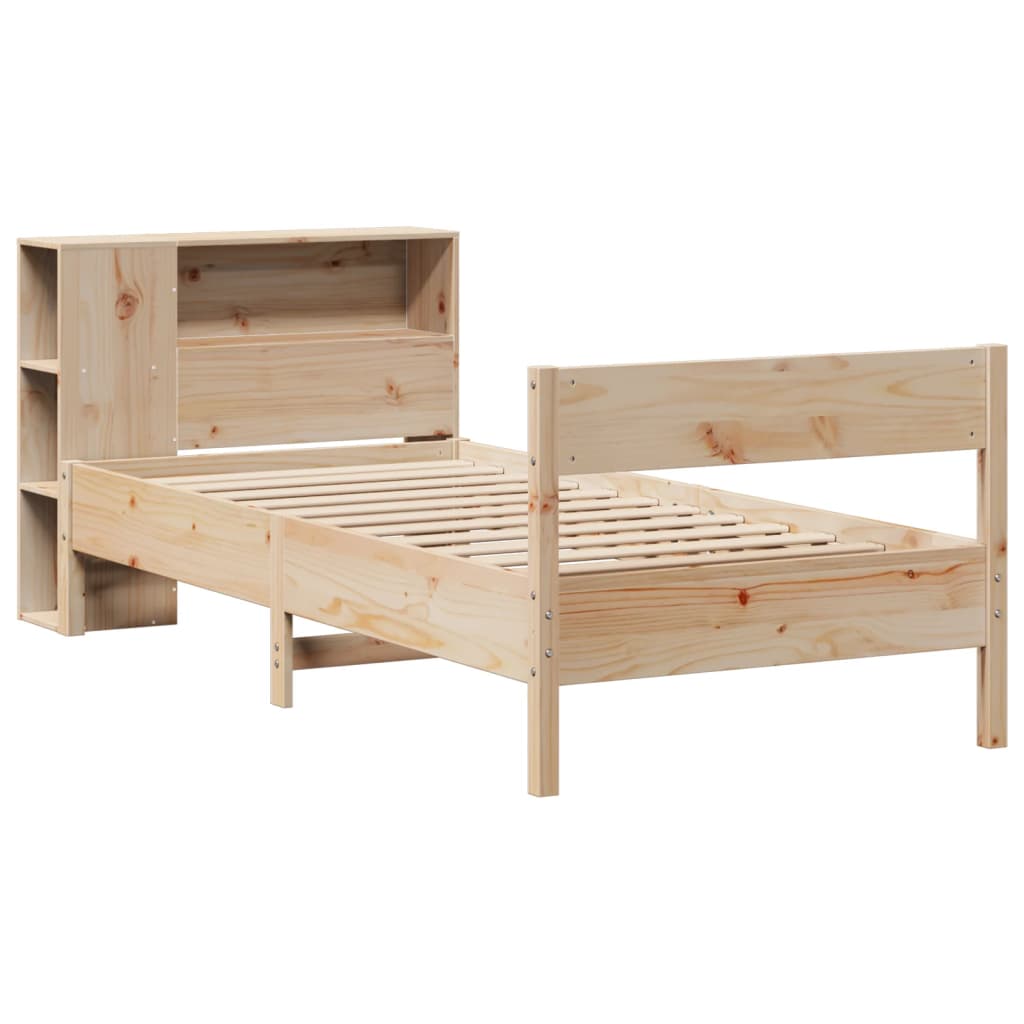 vidaXL Bookcase Bed without Mattress 75x190cm Solid Wood Pine 3