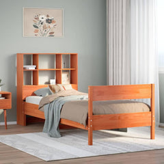 Bookcase Bed without Mattress Wax brown 75 cm 190 cm