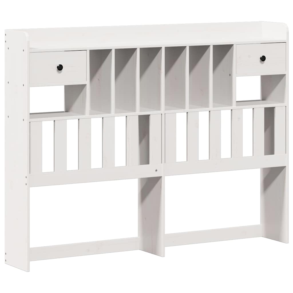 Bookcase Bed without Mattress Solid Wood Pine White 140 cm 200 cm