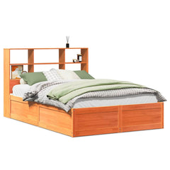 Bed Frame without Mattress Wax Brown Solid Wood Pine 160 cm 200 cm