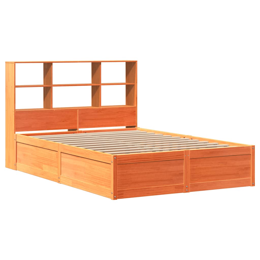 Bed Frame without Mattress Wax Brown Solid Wood Pine 160 cm 200 cm