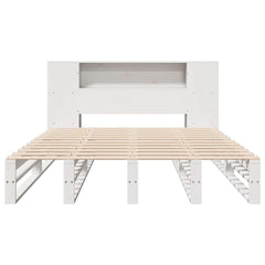 Bookcase Bed without Mattress Solid Wood White 150 cm 200 cm