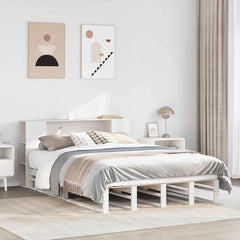 Bookcase Bed without Mattress Solid Wood White