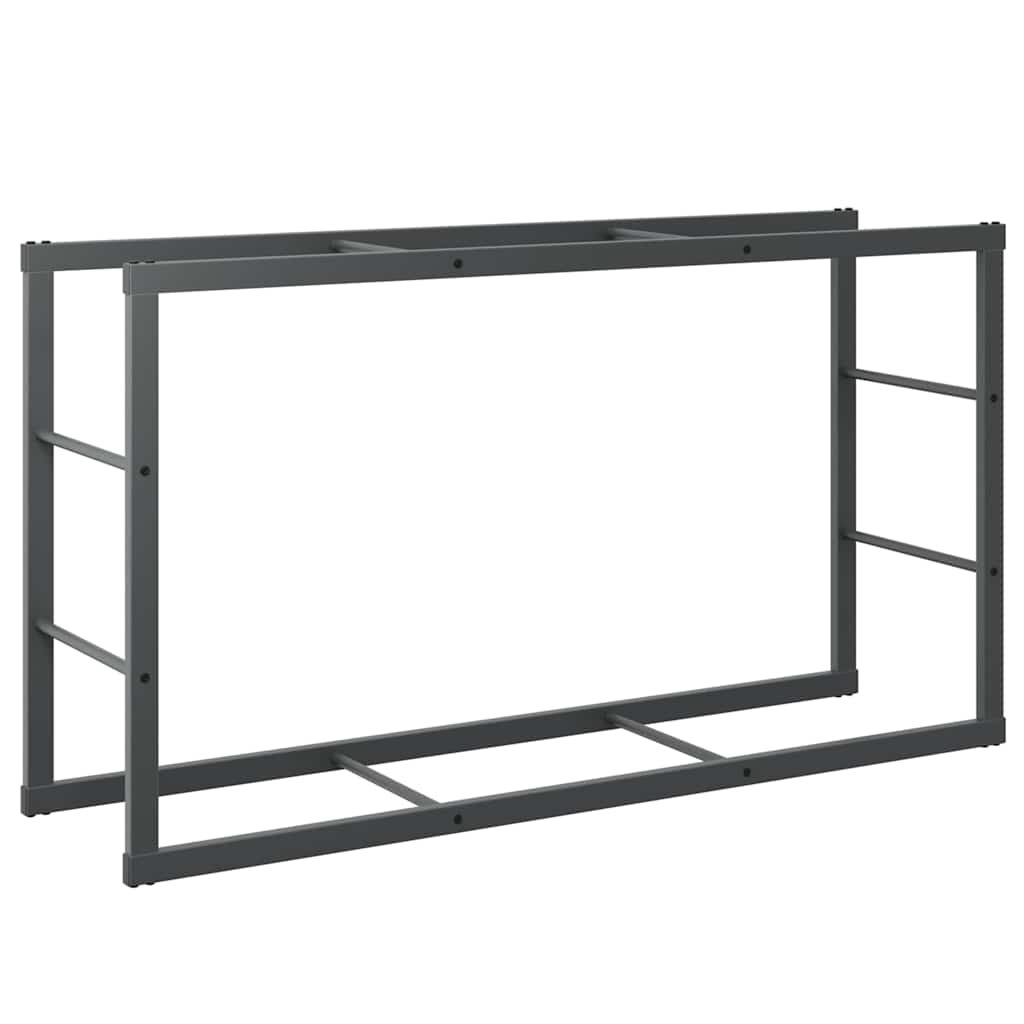 vidaXL Firewood Rack Black 110x30x61 cm Steel 2