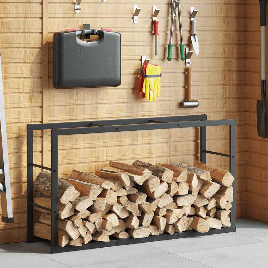 vidaXL Firewood Rack Black 110x30x61 cm Steel 4