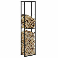 Firewood Rack Black Steel 50 cm 209 cm