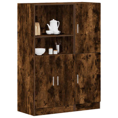 2 Piece Kitchen Cabinet Set Engineered Wood Smoked oak