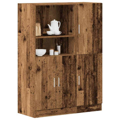 2 Piece Kitchen Cabinet Set Engineered Wood Old wood